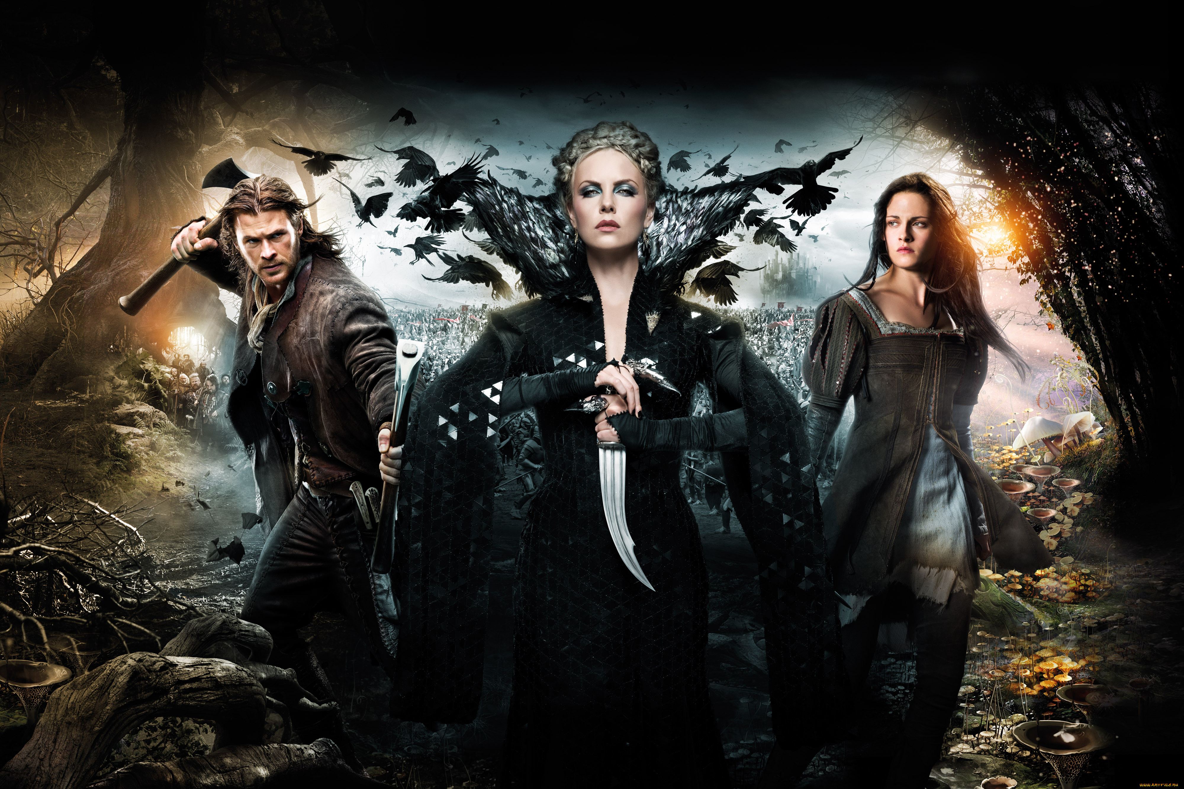 snow white and the huntsman,  , chris, hemsworth, kristen, stewart, charlize, theron